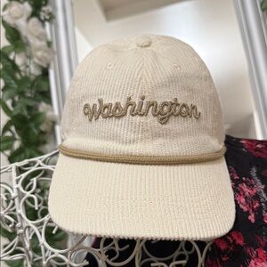 Beige 'Washington' Embroidered Cap